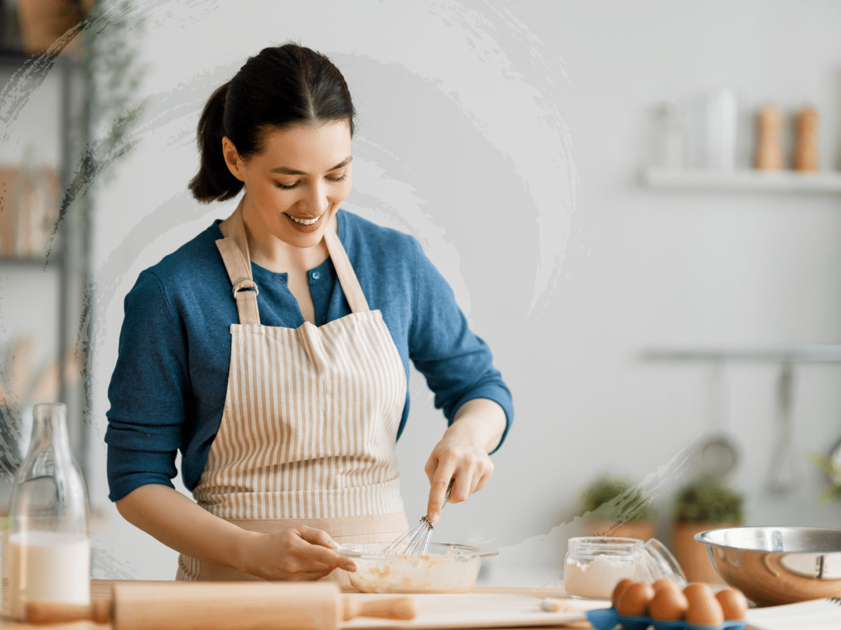 A woman baking, symbolizing ADHD Therapy for Adults
