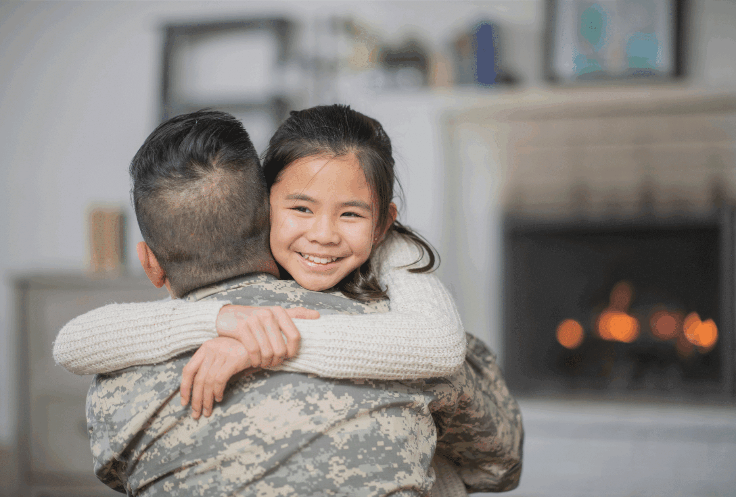 Military Family Hug Father Daughter 2 scaled