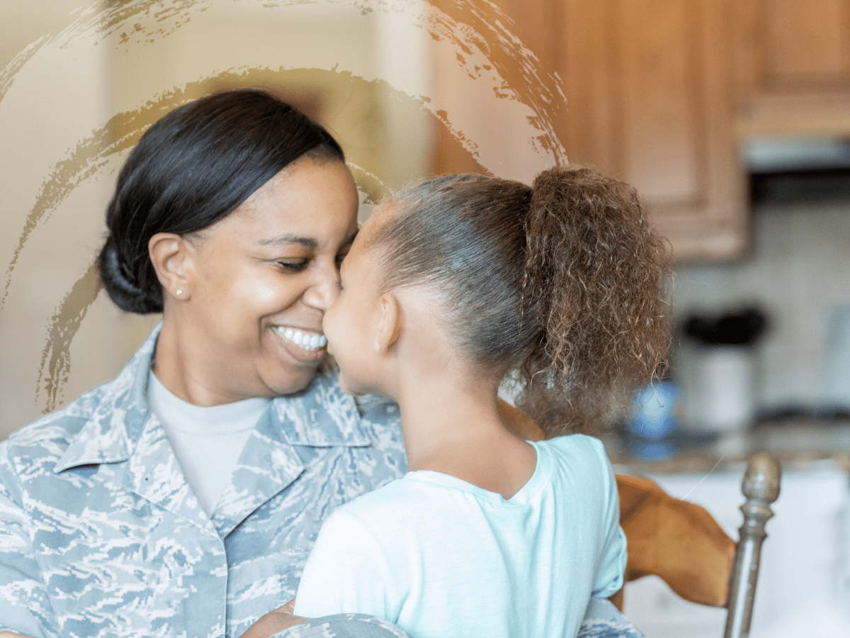A veteran woman with her daughter, symbolizing veteran transition to civilian life